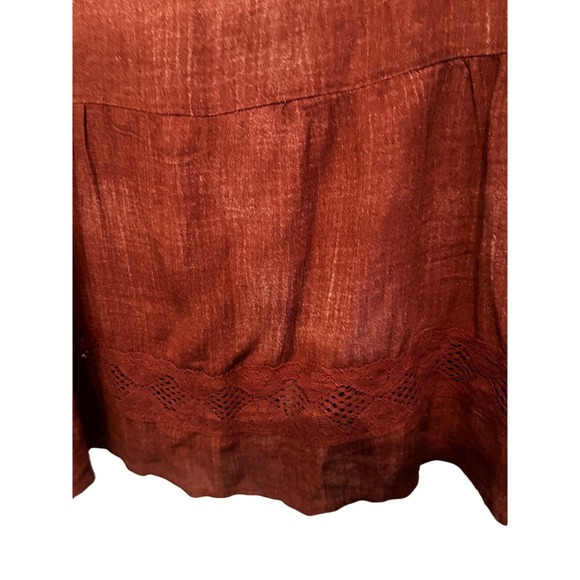 NWT Rewind Peasant Blouse Burgundy Long Sleeve Sz L - Picture 8 of 8